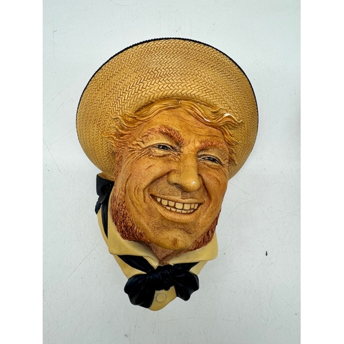 139 - Vintage Bossons plaster Head Wall Hangings - Bargee, Jolly Tar, Pierre, Miner