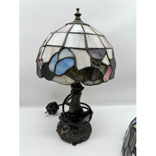 142 - Tiffany Style Table Lamp and Ceiling Bowl