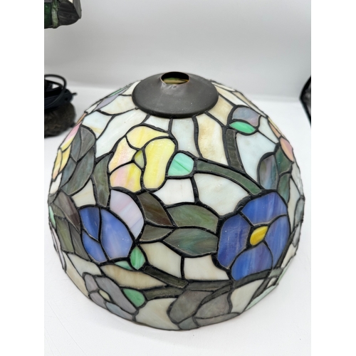 142 - Tiffany Style Table Lamp and Ceiling Bowl