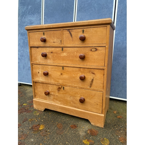 249 - Antique pine two over three chest of drawers. 

Dimensions - 36