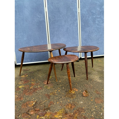 256 - Ercol Pebble Nest of Tables 

Dimensions of largest for reference - 26