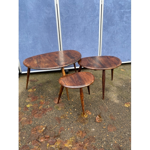 256 - Ercol Pebble Nest of Tables 

Dimensions of largest for reference - 26