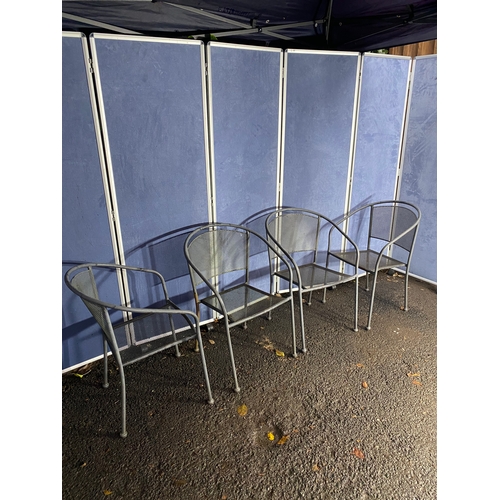 494 - A set of four tub style metal garden chairs