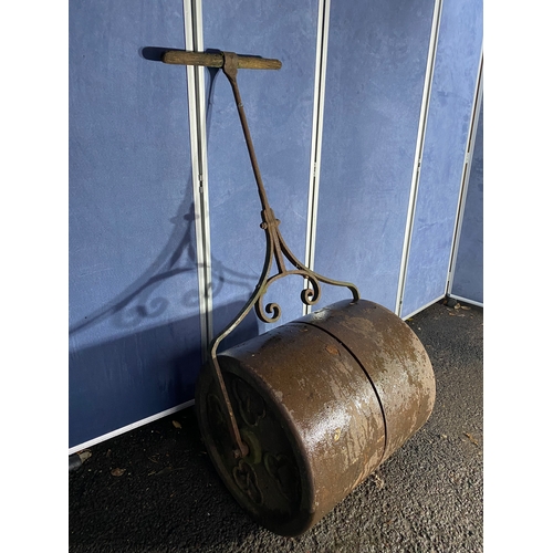 498 - Large Vintage split drum garden roller.