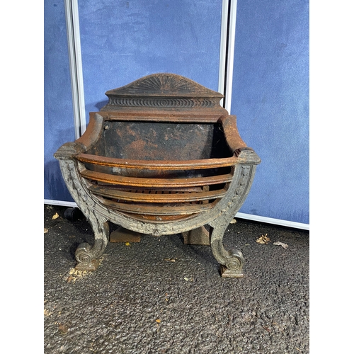 501 - Beautiful Antique cast iron fire basket/grate.