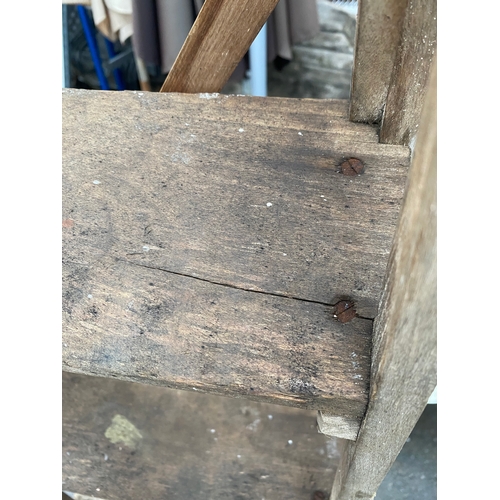 505 - Two vintage wooden decorators ladders.