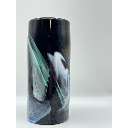 6 - Vintage Hand Blown Studio Heavy Glass Vase - 6