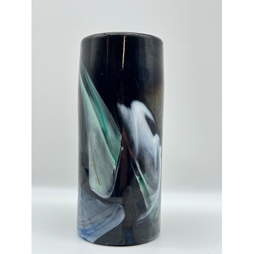 6 - Vintage Hand Blown Studio Heavy Glass Vase - 6