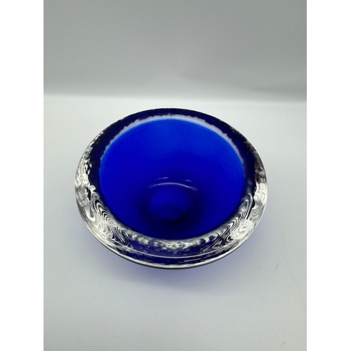 9 - Vintage German Walther glas Cobalt Studio Glass Bowl - 5