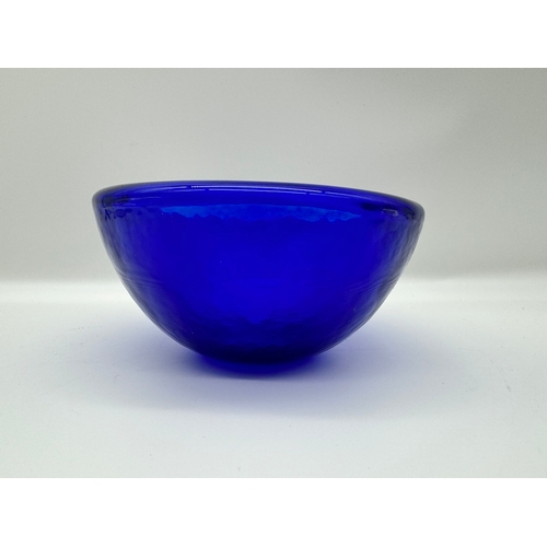 9 - Vintage German Walther glas Cobalt Studio Glass Bowl - 5