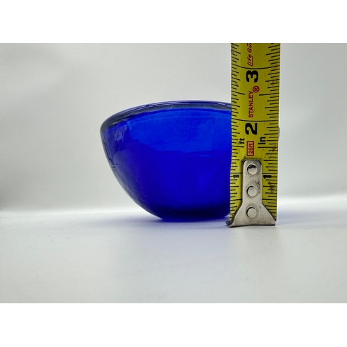 9 - Vintage German Walther glas Cobalt Studio Glass Bowl - 5