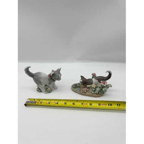 26 - Lladro Kitty Confrontation Figurine 1442 / Kitten Patrol 6568