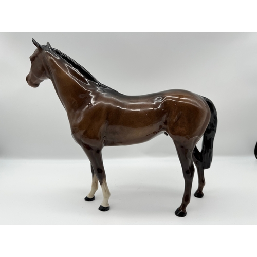 92 - Large Beswick Brown Hunter Horse Model 1734 - 11.5