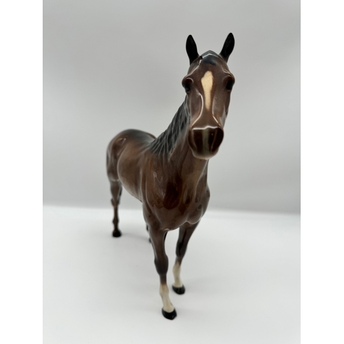 92 - Large Beswick Brown Hunter Horse Model 1734 - 11.5