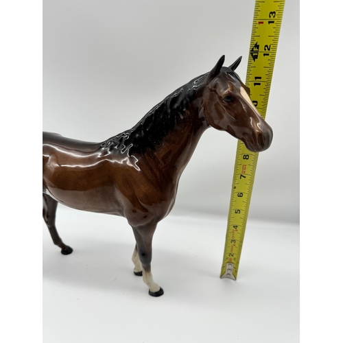 92 - Large Beswick Brown Hunter Horse Model 1734 - 11.5