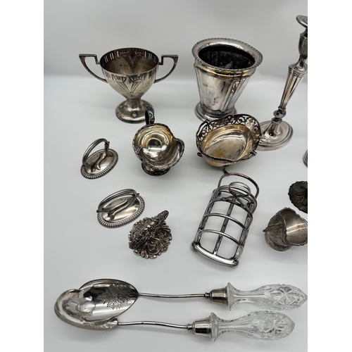 159 - Quantity of Antique / Vintage Silver Plate Tableware incl Candlestick Holders