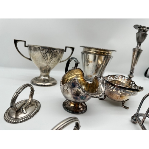 159 - Quantity of Antique / Vintage Silver Plate Tableware incl Candlestick Holders