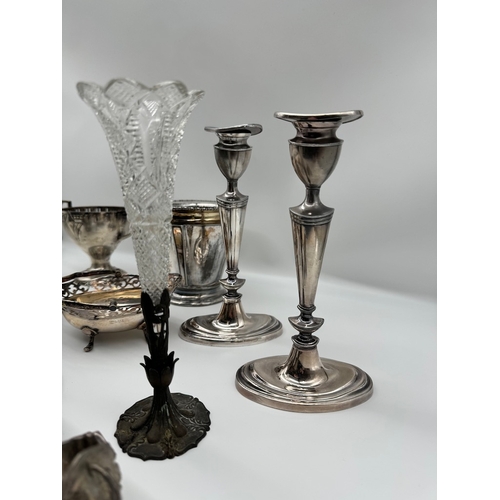 159 - Quantity of Antique / Vintage Silver Plate Tableware incl Candlestick Holders