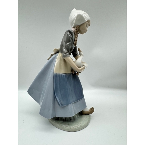 38 - Lladro Dutch Girl Holding Duck Figurine - 10