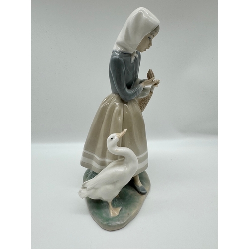 46 - Lladro 4568 Shepherdess With Ducks Geese figurine