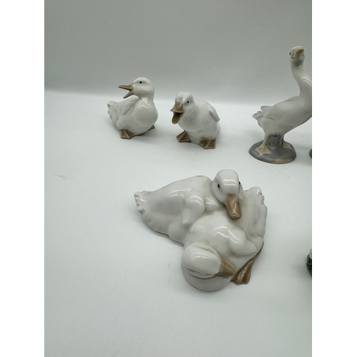 48 - Quanity of Lladro / Nao Geese Figurines