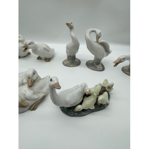 48 - Quanity of Lladro / Nao Geese Figurines