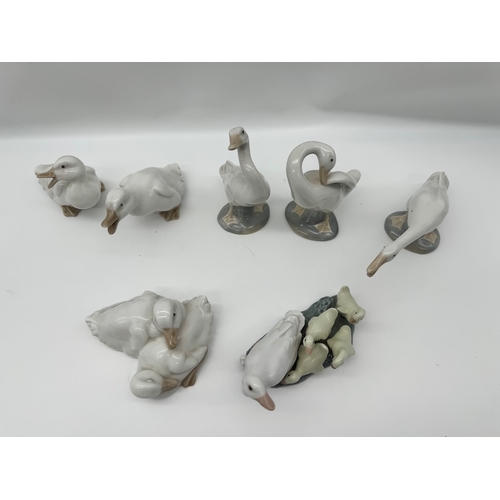 48 - Quanity of Lladro / Nao Geese Figurines