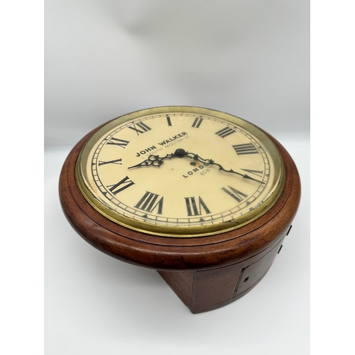 75 - Antique John Walker Railway Clock - 14.5