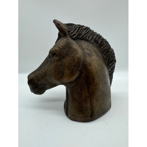 56 - Bronze effect Horse Bust Sculptor - Cornwall Origin