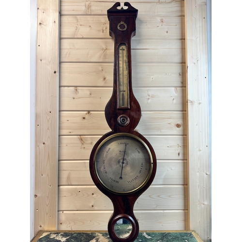 78 - 19th Century Mahogany Banjo Barometer - Mercury - 97cm