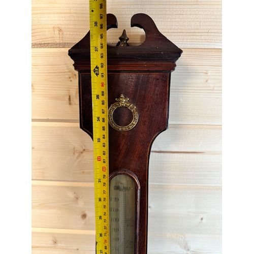 78 - 19th Century Mahogany Banjo Barometer - Mercury - 97cm