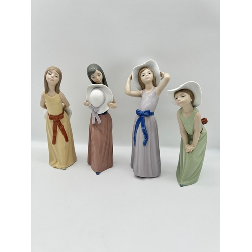 62 - Set of Four Lladro Girls 5006 / 5007 / 5009 / 5011 - approx 10