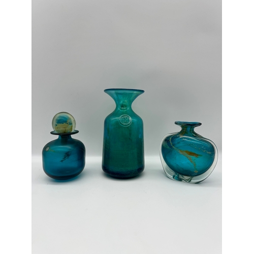 66 - Three 1970's Mdina Studio Art Glass Vases Richard Harris