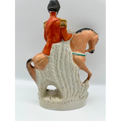 68 - 19th Century Staffordshire Figure   of General on Horse circa 1855 - 11.5