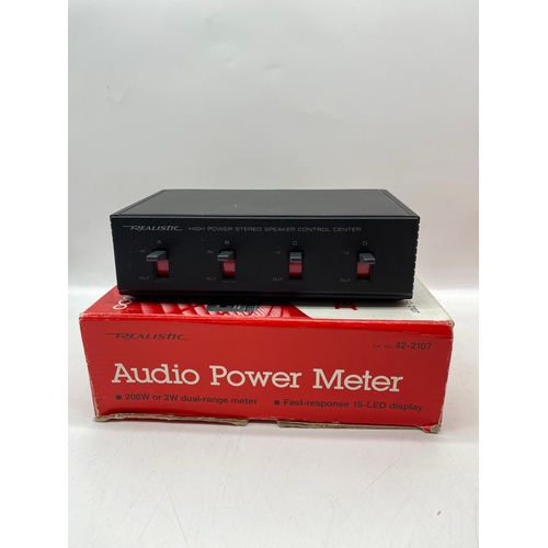 180 - A collection of Audio power meters and Stereo audio selectors.