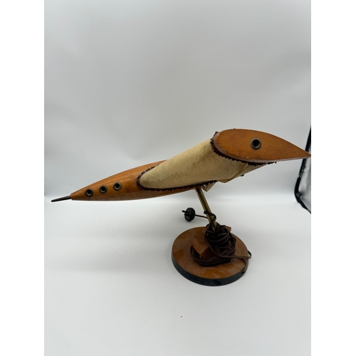 170 - Very Unusual Vintage 1950's Gerrard Manufacturing Rocket Jet Plane Desk Lamp