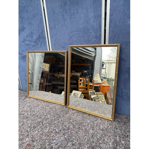 487 - Two gilt framed mirrors. 

Dimensions in images of largest for reference.