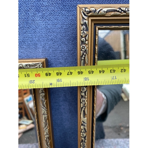 487 - Two gilt framed mirrors. 

Dimensions in images of largest for reference.