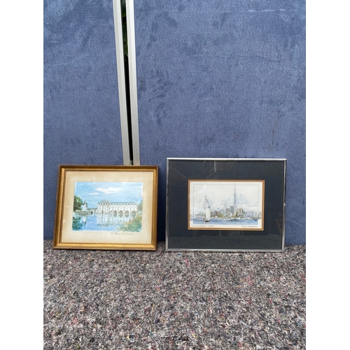 451 - Two landscape watercolour prints. 

Dimensions of largest in images for reference.