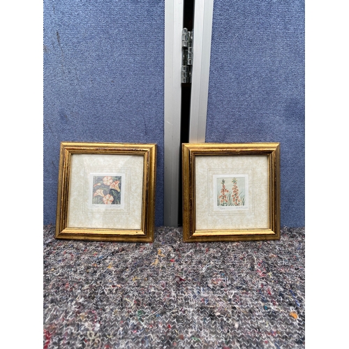 458 - Two miniature Limited edition signed floral prints. 

Dimensions - 5