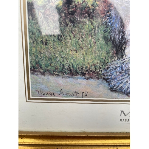 459 - A trio of framed prints, Including Madame et Madamoiselle by Monet. 

Dimensions - 11.5