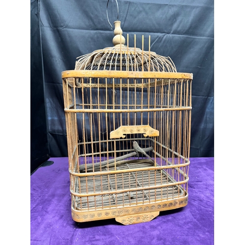 105 - Vintage wooden bird cage 60cm A/F