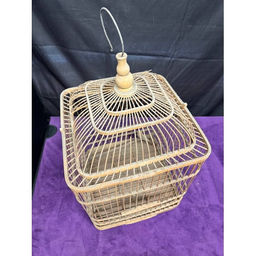 105 - Vintage wooden bird cage 60cm A/F