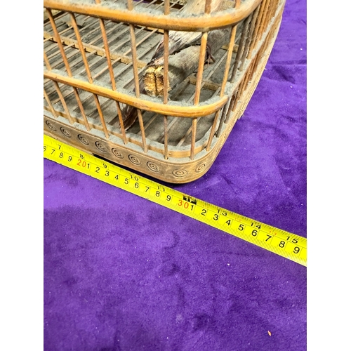 105 - Vintage wooden bird cage 60cm A/F