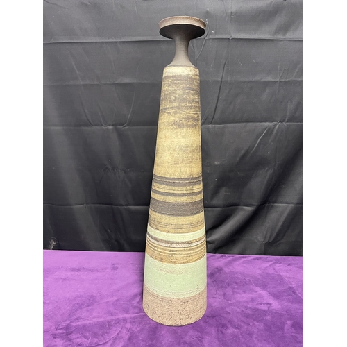 547 - 1960's Tall Cylindrical Ceramic with a Waisted Neck by Studio Potter Glynn Hugo - 64cm x 15cm - sign... 