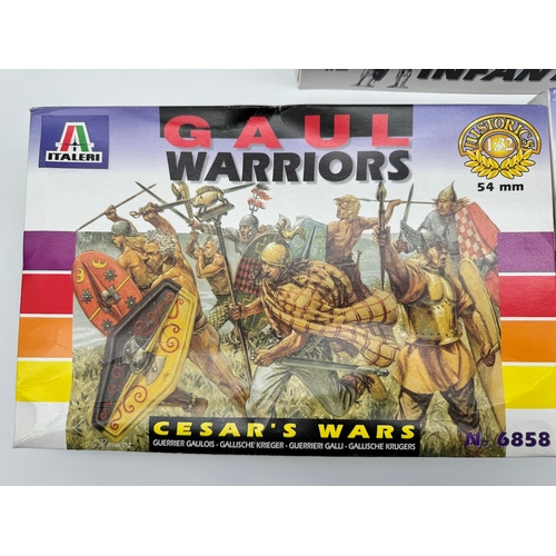 7 - Three boxes of Italeri 54mm Model Figures inc Roman Infantry & Gaul Warrors - Cesar's Wars