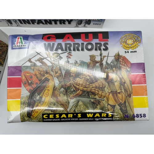 7 - Three boxes of Italeri 54mm Model Figures inc Roman Infantry & Gaul Warrors - Cesar's Wars