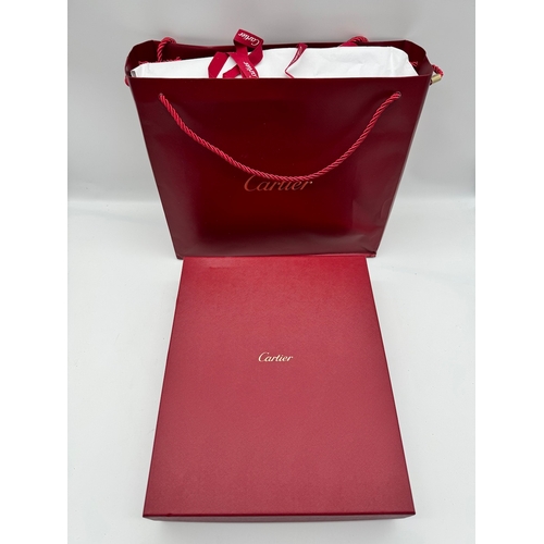 1 - Brand New Cartier Cashmere & Silk Beige Flamingo  Scarf in original box and bag