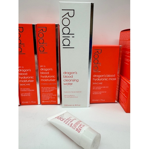 6 - Collection of Rodial Dragons Blood products including hyalutonic mask, moisturisers, cleansing water... 