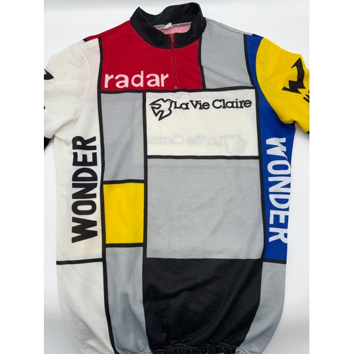 58 - Vintage 1980's Wonder / La Vie Claire / Piet Mondrian Design Road Bike Jersey